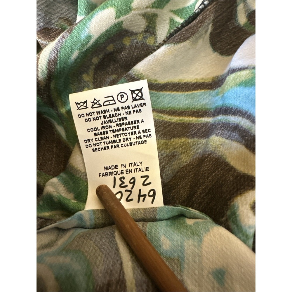 Etro Milano Wool Silk Belted Wrap Blouse EU 46 US L/XL Multi Color Classy - Picture 9 of 11